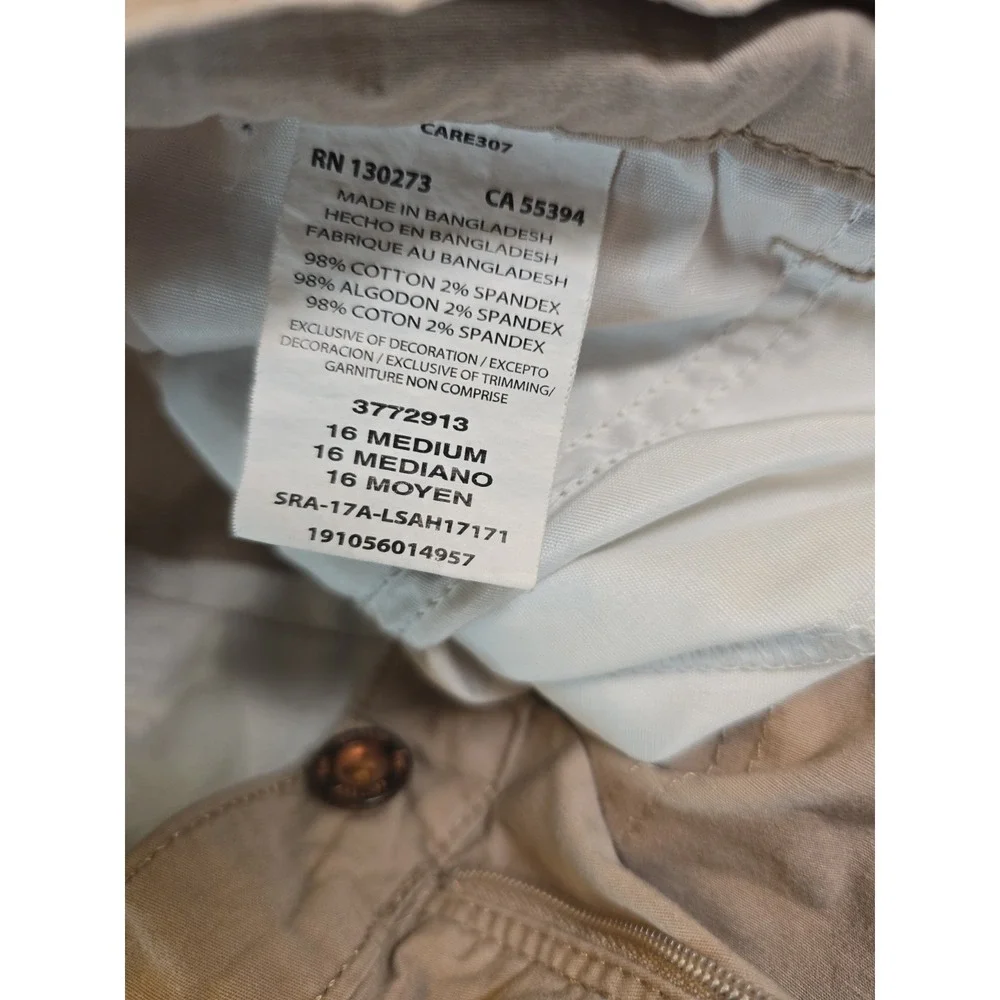 Lee Midrise Fit Womens Khaki Shorts Size 16 Medium